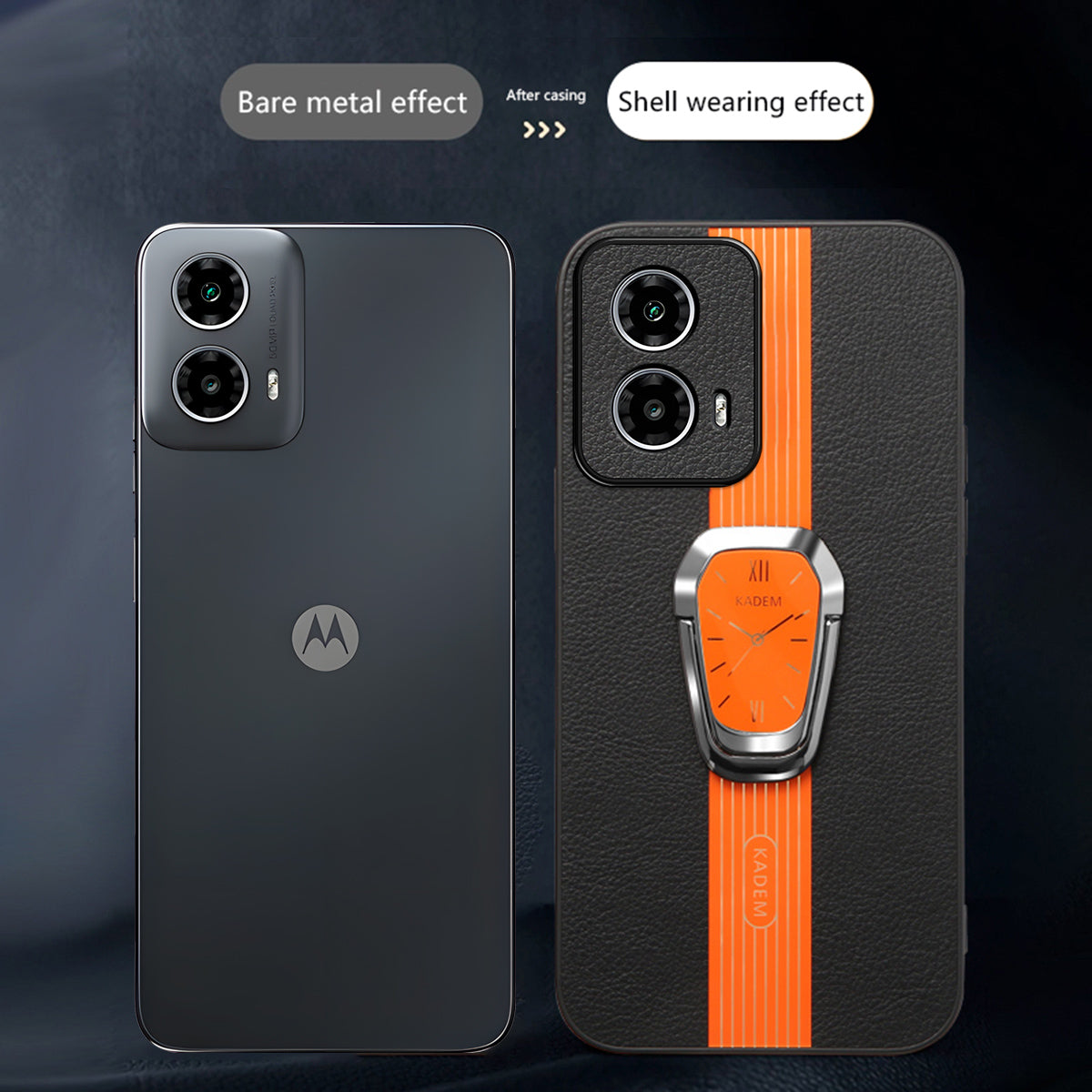 KADEM For Motorola Moto G24 4G Cover PU+TPU+Acrylic Folding Kickstand Phone Case KADEM For Motorola Moto G24 4G Cover PU+TPU+Acrylic Folding Kickstand Phone Case
